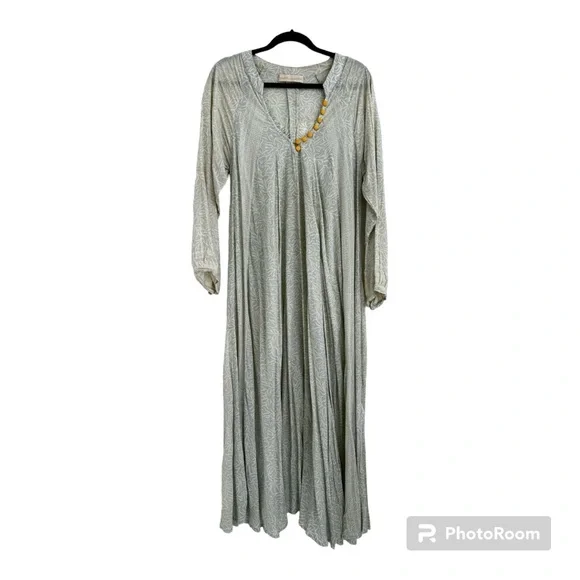 Natalie Martin Fiore Maxi Dress with yellow buttons - Picture 3 of 8